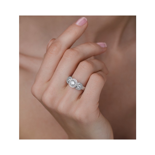 Celeste Halo Pave Ring 0.92ct of H/Si Lab Diamonds in 9K White Gold - Image 3