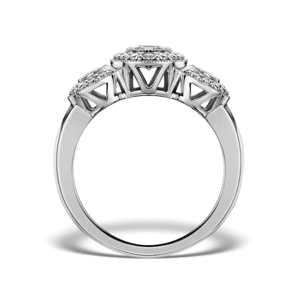 Halo Pave Ring - Celeste - 0.92ct of H/Si Diamonds in 18K White Gold - Image 2