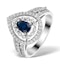 Sapphire Ring with a Diamond Halo 0.78ct in 18K White Gold N4524 - image 1