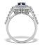 Sapphire Ring with a Diamond Halo 0.78ct in 18K White Gold N4524 - image 2