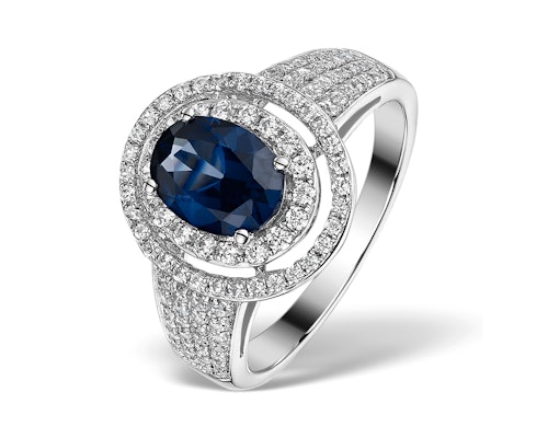 Sapphire Halo Rings