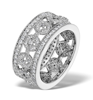 Wide Diamond Ring - Soleil - 1.27ct in 18K White Gold - N4527