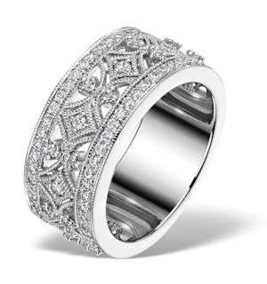 Vintage Wide Diamond Ring - Florence - 0.75ct 18K White Gold - N4528