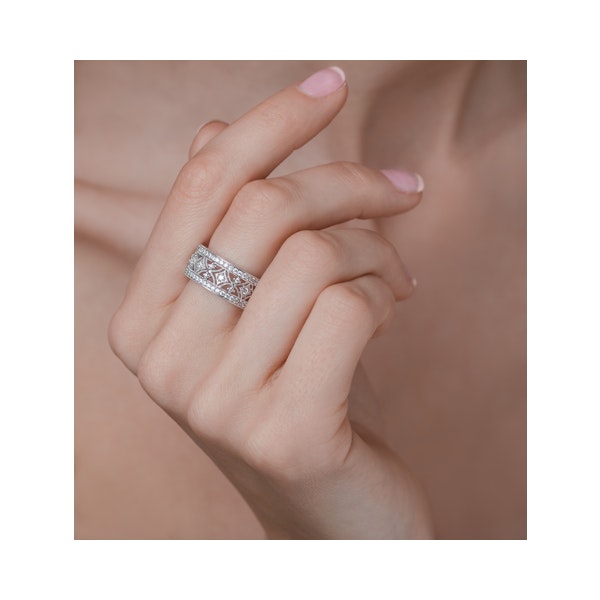 Vintage Wide Diamond Ring - Florence - 0.75ct 18K White Gold - SIZES J K.5 L - Image 3