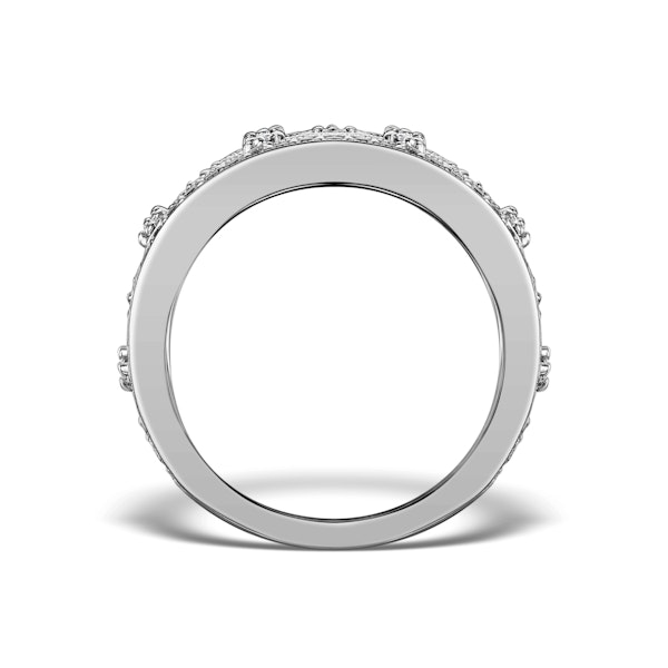 Vintage Wide Diamond Ring - Florence - 0.75ct 18K White Gold - SIZES J K.5 L - Image 2