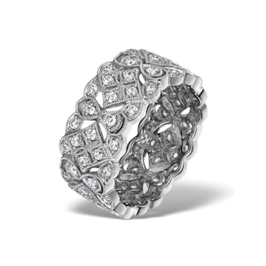 Wide Diamond Eternity Ring - ArtDeco - 1.02ct in 18K White Gold