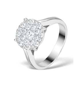 Diamond Galileo Ring 1CT Set in 18K White Gold - N4532Y
