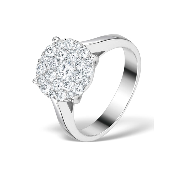 Diamond Galileo Ring 1CT Set in 18K White Gold - N4532Y - Image 1