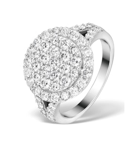 Diamond Galileo Ring 2.10CT Set in 18K White Gold - N4533Y