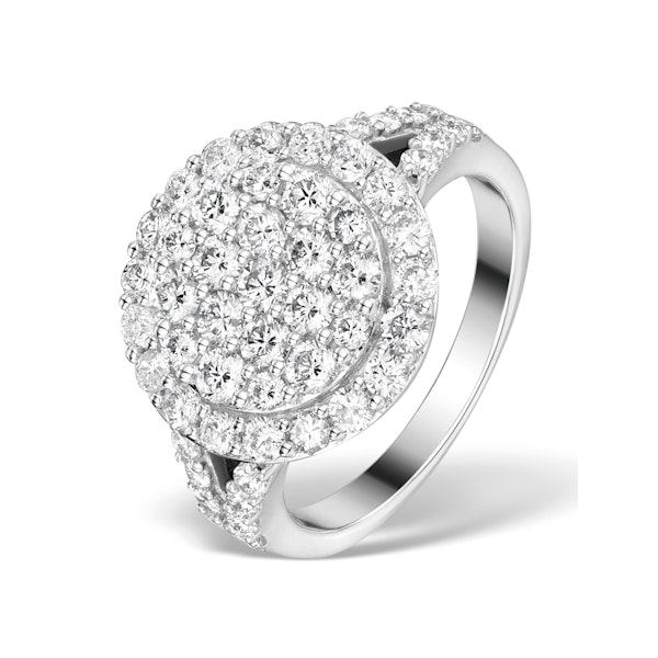 Diamond Galileo Ring 2.10CT Set in 18K White Gold - N4533Y - Image 1