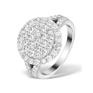 Diamond Galileo Ring 2.10CT Set in 18K White Gold - N4533Y
