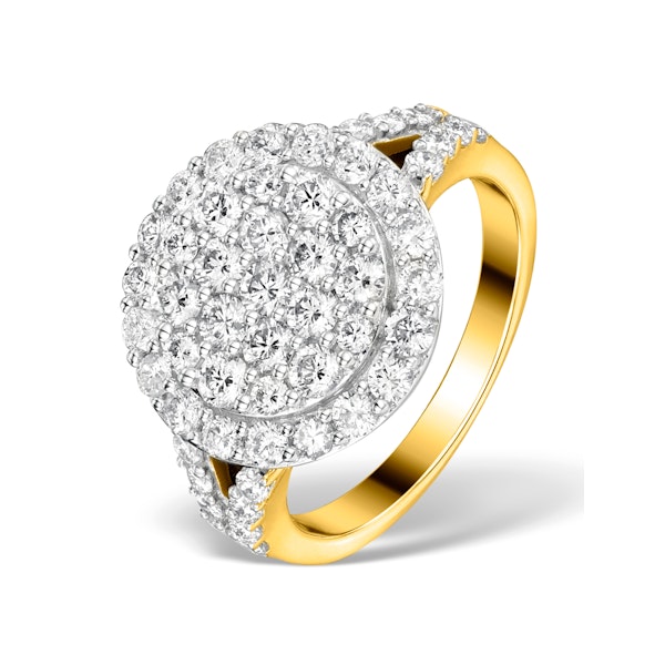 Diamond Galileo Ring 2.10CT Set in 18K Gold - N4533 - Image 1