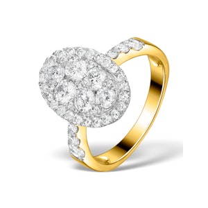 Diamond Galileo 2.03CT Oval Side Stone Ring in 18K Gold - N4534