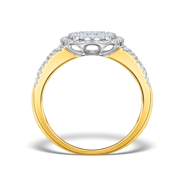 Diamond Galileo 1.50CT Oval Side Stone Ring in 18K Gold - N4535 - Image 2