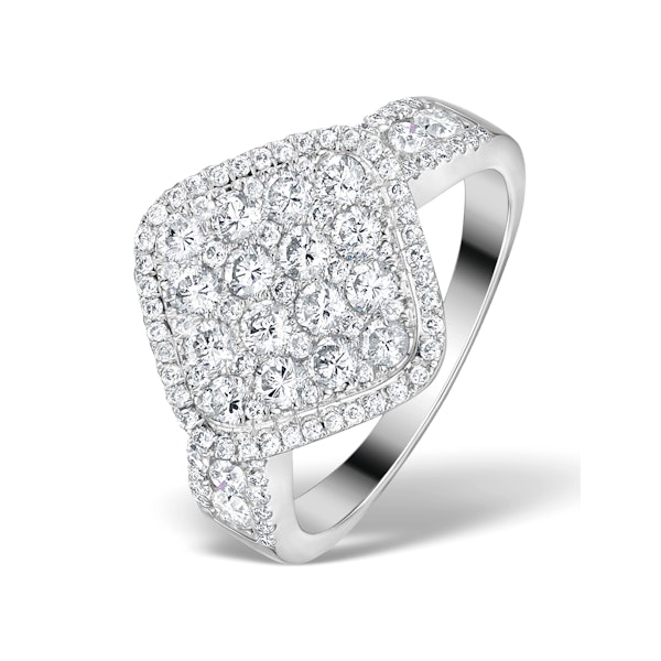 Diamond Galileo 1.75CT Side Stone Ring in 18K White Gold Ring - N4536Y - Image 1