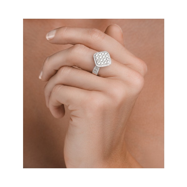 Diamond Galileo 1.75CT Side Stone Ring in 18K White Gold Ring - N4536Y - Image 3