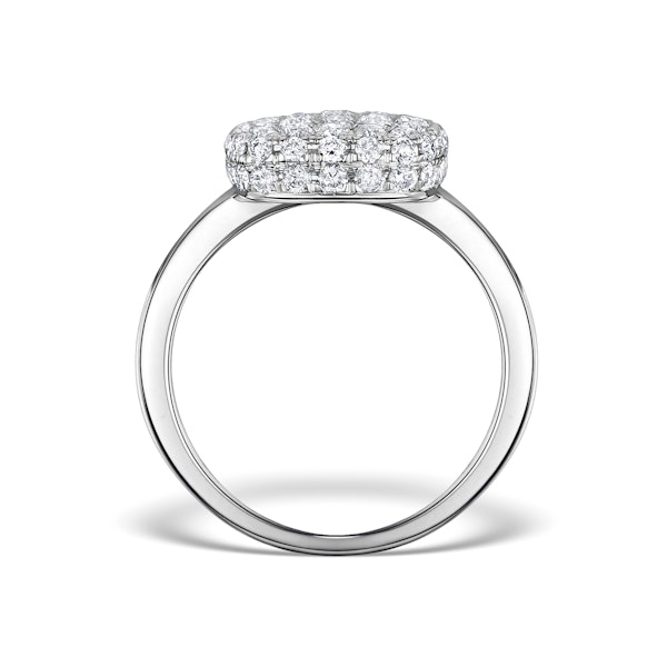 Diamond Pave Cushion Ring 1.25CT H/Si in 18K White Gold Ring - N4537Y - Image 2