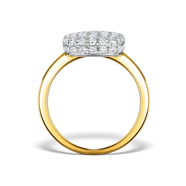 Diamond Pave Cushion Ring 1.25CT H/Si in 18K Gold Ring - N4537 - Image 2