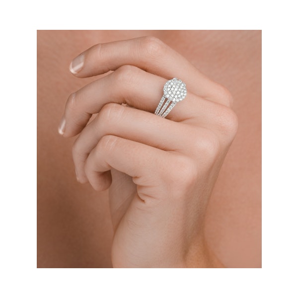 Diamond 3 Row Galileo 1.30CT Diamond 18K White Gold Ring - N4530Y - Image 3