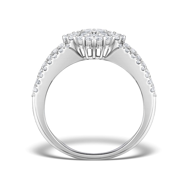 Diamond 3 Row Galileo 1.30CT Diamond 18K White Gold Ring - N4530Y - Image 2