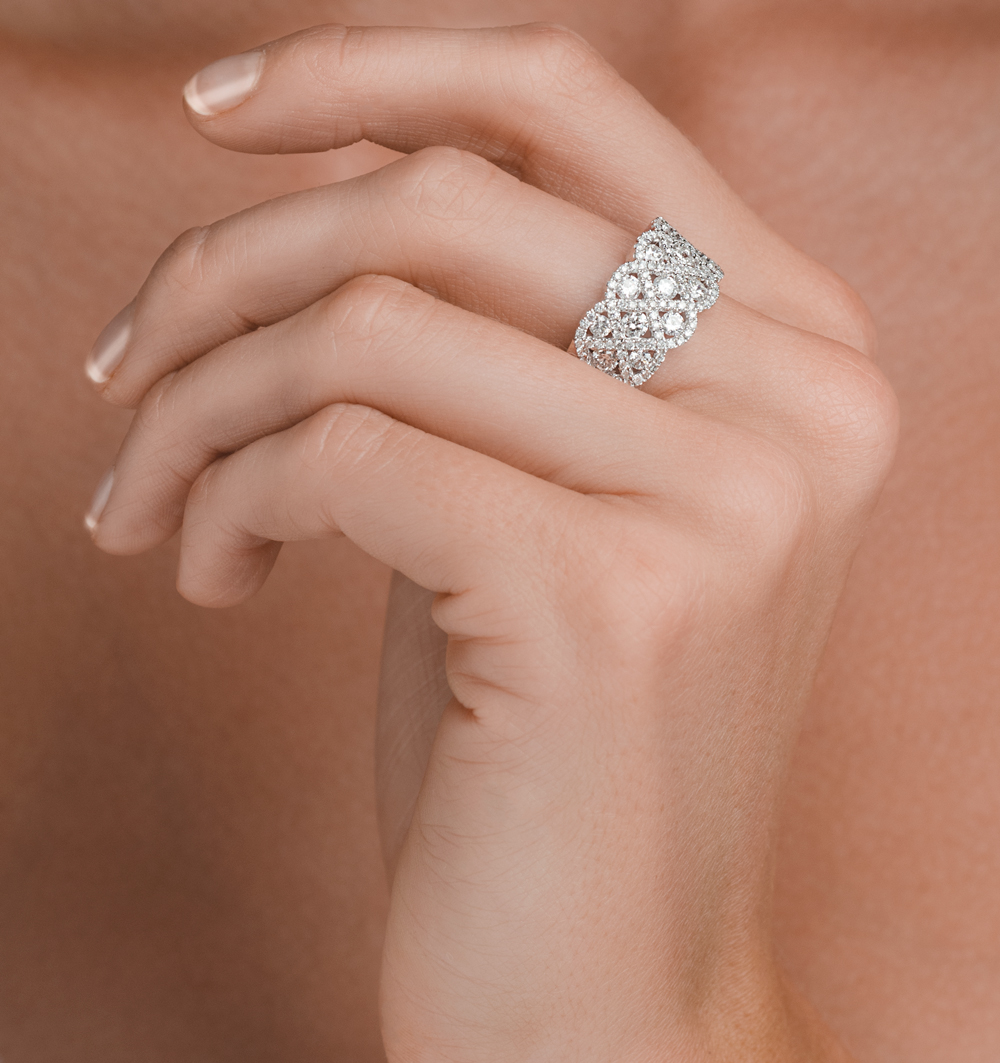 lattice diamond ring