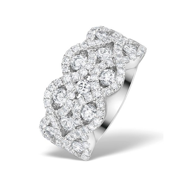 Diamond Weave 18K White Gold Ring 1.20CT H/Si SIZE N.5 - Image 1
