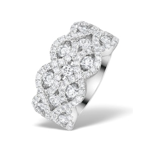 Diamond Weave 18K White Gold Ring 1.20CT H/Si SIZE N.5