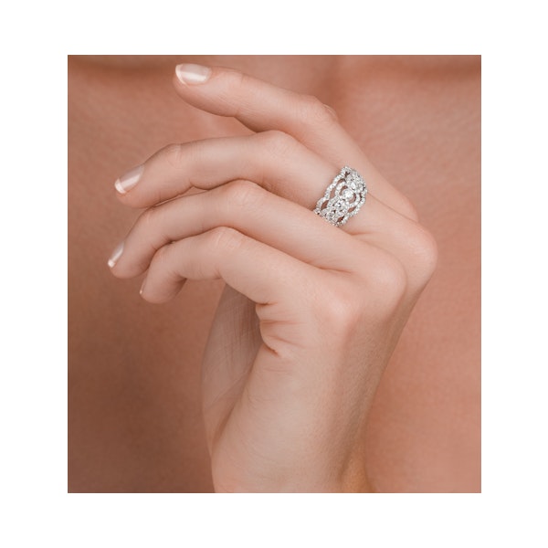 Lab Diamond Art Deco 9K White Gold Ring 1.25CT H/Si - N4544Y - Image 3