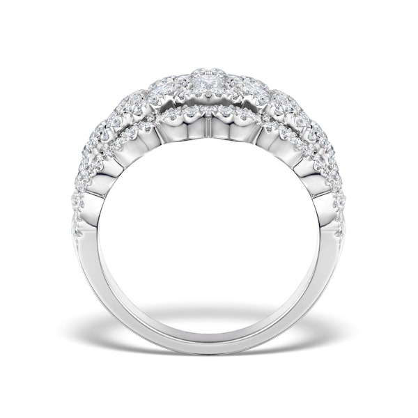 Lab Diamond Art Deco 9K White Gold Ring 1.25CT H/Si - N4544Y - Image 2