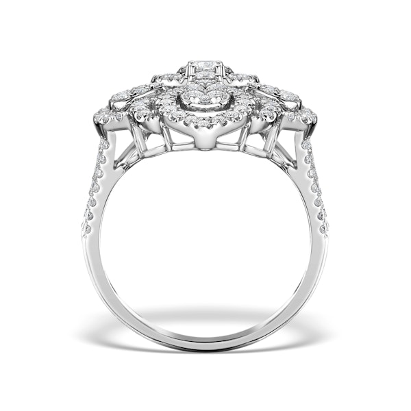 Vintage Diamond Ring 1.75CT H/Si in 18K White Gold -SIZE R - Image 2