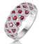 1ct Ruby and Diamond Lattice Ring in 18K White Gold - image 1
