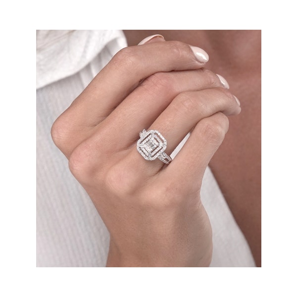 0.75ct Diamond Asteria Collection Baguette Ring in 18K White Gold - Image 3