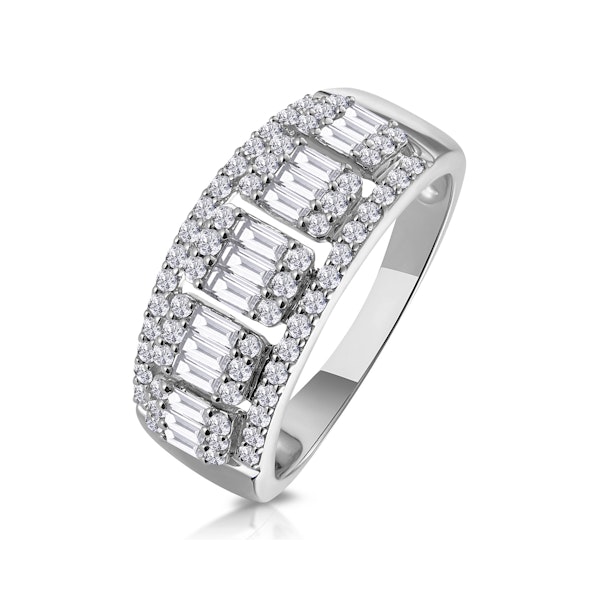 0.85ct Diamond Asteria Baguette Eternity Ring in 18K White Gold - Image 1