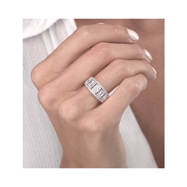0.85ct Diamond Asteria Baguette Eternity Ring in 18K White Gold - Image 3