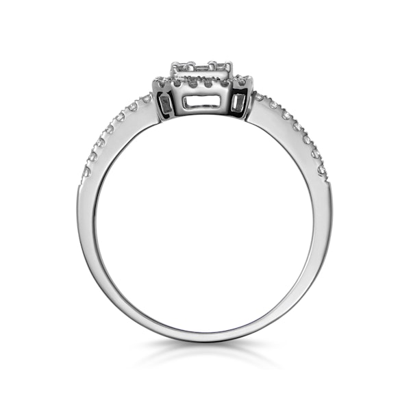 0.40ct Halo Baguette Diamond Asteria Ring in 18K White Gold - Image 2
