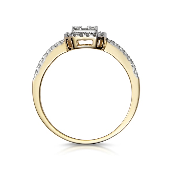 0.40ct Halo Baguette Diamond Ring Asteria Collection in 18K Gold - Image 2