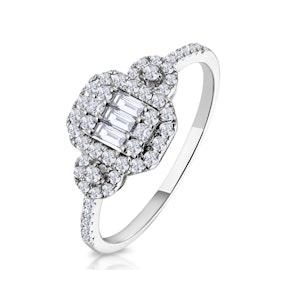 0.50ct Vintage Asteria Collection Diamond Ring in 18K White Gold