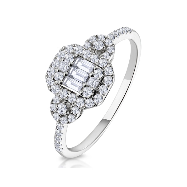 0.50ct Vintage Asteria Collection Diamond Ring in 18K White Gold - Image 1