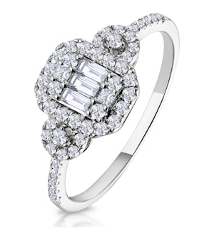 0.50ct Vintage Asteria Collection Diamond Ring in 18K White Gold