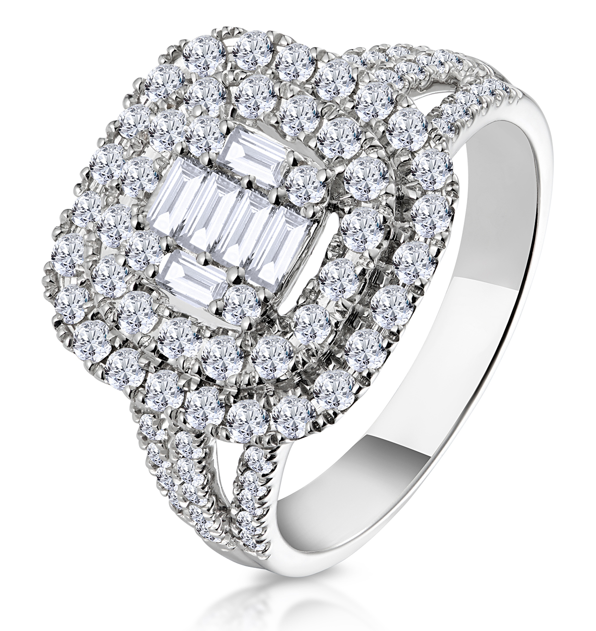 Brand New Genuine 18K White Gold 1.25 ct Engagement Eternity Ring size 7