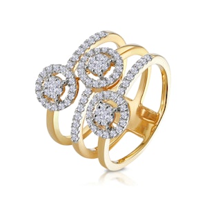 0.55ct Asteria Collection Wide Diamond Halo Ring in 18K Gold