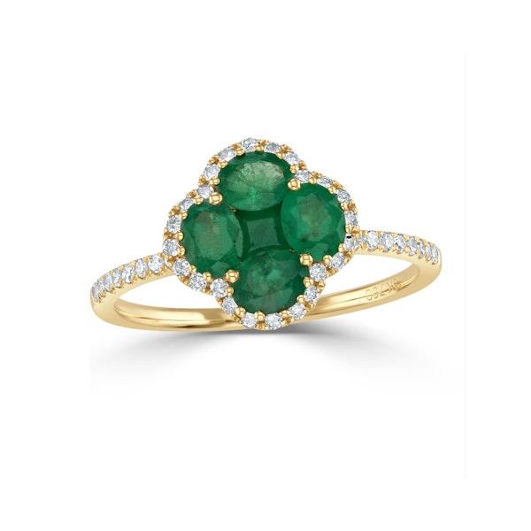 Emerald 1.06ct And Diamond 18K Yellow Gold Alegria Ring - Image 3