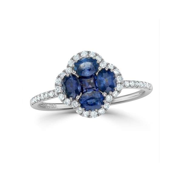 Sapphire 1.31ct And Diamond 18K White Gold Alegria Ring - Image 2