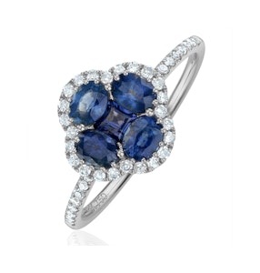 Sapphire 1.31ct And Diamond 18K White Gold Alegria Ring