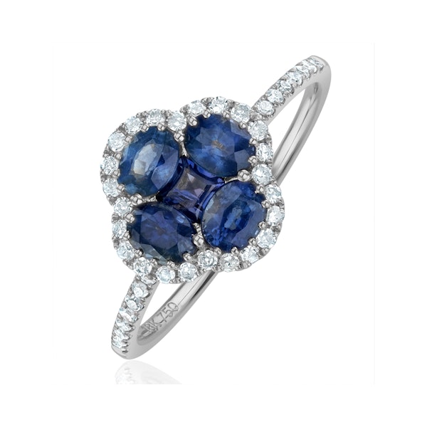 Sapphire 1.31ct And Diamond 18K White Gold Alegria Ring - Image 1