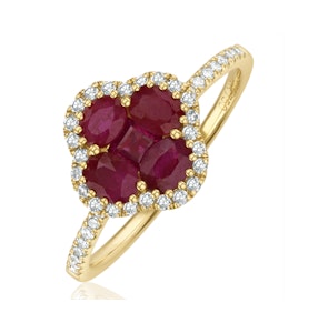 Ruby 1.15ct And Diamond 18K Yellow Gold Alegria Ring