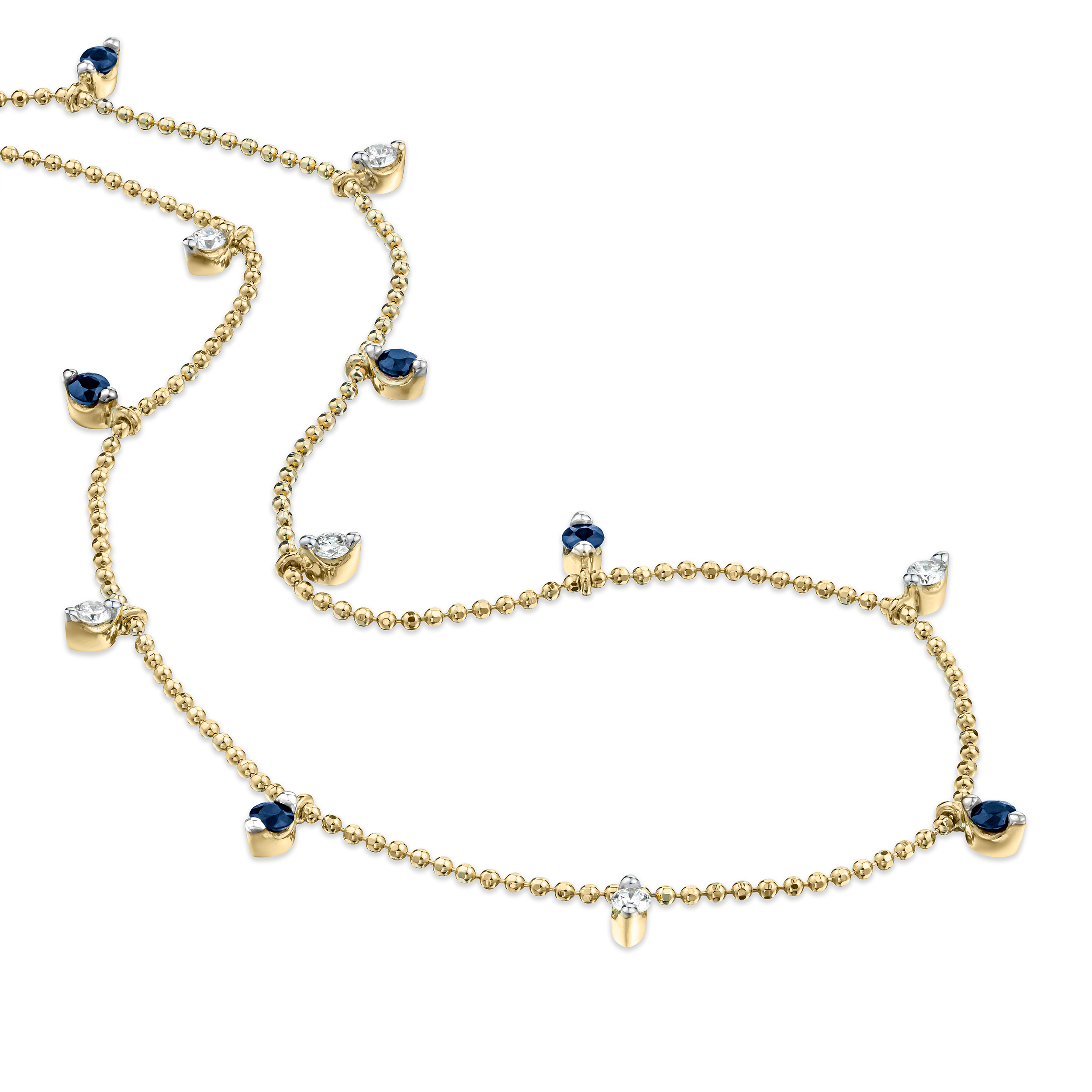 18k selling gold diamond and sapphire necklace