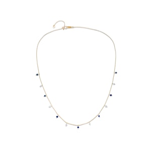 Vivara Lab Sapphire and Lab Diamond Necklace Set in 9K Yellow Gold