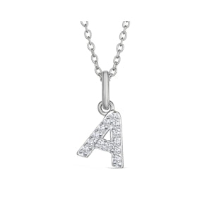 Love  Letter Initial  A Lab Diamond Necklace set in 925 Sterling Silver