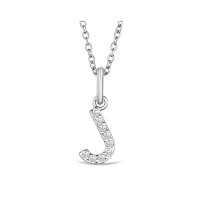 Love  Letter Initial  J Lab Diamond Necklace set in 925 Sterling Silver